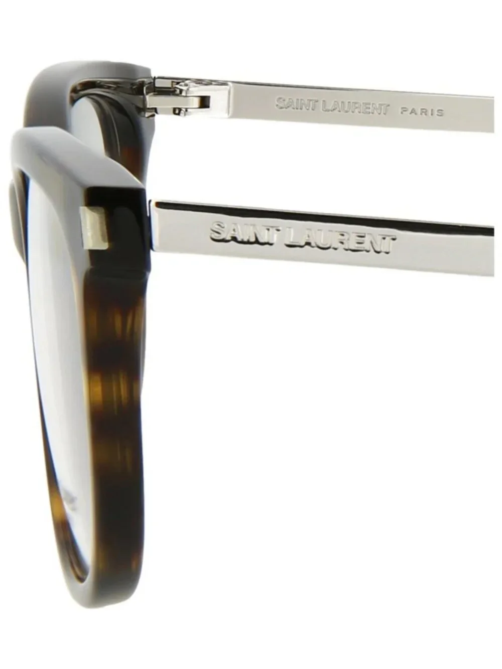 New Saint Laurent Women's Eyeglasses Round Oval Acetate Frame Havana Silver